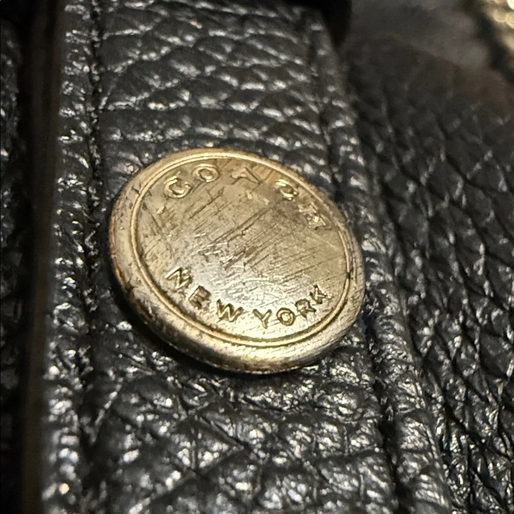 Coach Prairie Whiplash Satchel Crossbody Handbag Black Pebbled Leather preowned - Picture 13 of 16